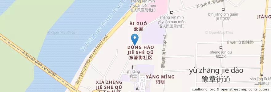Mapa de ubicacion de 东濠街社区居委会 en الصين, جيانغشي, نانتشانغ, 东湖区, 豫章街道.