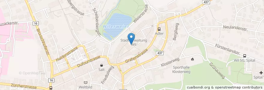 Mapa de ubicacion de China Restaurant Hongkong en سويسرا, Sankt Gallen, Wahlkreis Wil, Wil (Sg).