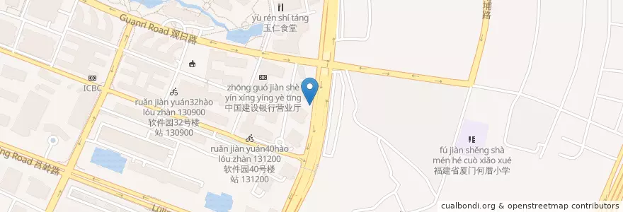 Mapa de ubicacion de 软件园东门西站 111000 en China, Fujian, 思明区.