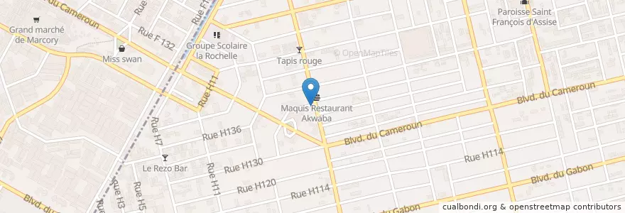 Mapa de ubicacion de Genesis Bar en Ivoorkust, Abidjan, Koumassi, Marcory.