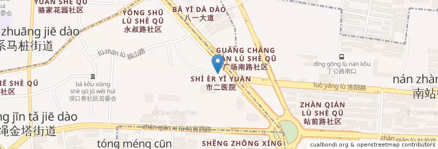 Mapa de ubicacion de 南昌市第二医院 en China, Jiangxi, Nanchang, Xihu District, 绳金塔街道.