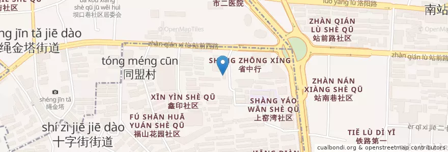 Mapa de ubicacion de 上窑湾社区居委会 en 中国, 江西省, 南昌市, 西湖区, 十字街街道.