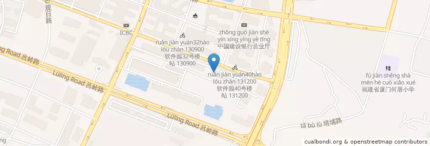 Mapa de ubicacion de 浦发银行营业厅 en China, Fujian, Siming.