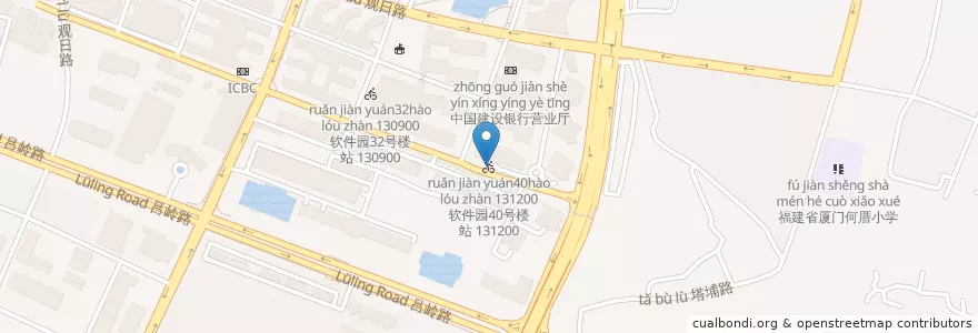 Mapa de ubicacion de 软件园40号楼站 131200 en China, Fujian, Siming.