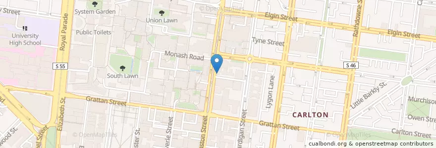 Mapa de ubicacion de E dumpling en Australie, Victoria, City Of Melbourne.
