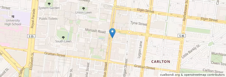 Mapa de ubicacion de Claypot Kingdom en Australië, Victoria, City Of Melbourne.