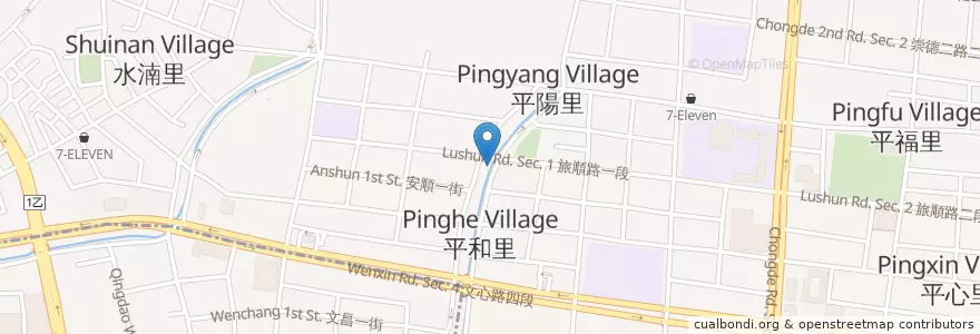 Mapa de ubicacion de 梅川福德宮 en Тайвань, Тайчжун, 北屯區.