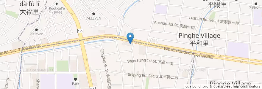 Mapa de ubicacion de 板信商業銀行 en Тайвань, Тайчжун, 北屯區.