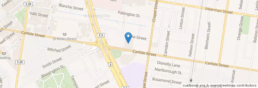 Mapa de ubicacion de St Kilda Public Library en Australia, Victoria, City Of Port Phillip.