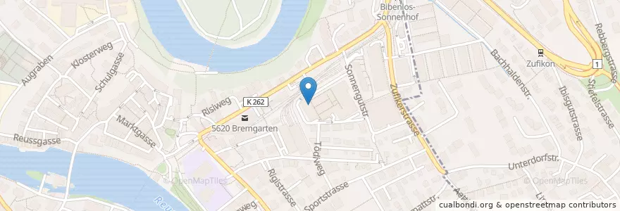 Mapa de ubicacion de Swiss Café en 瑞士, Aargau, Bezirk Bremgarten, Bremgarten (Ag).