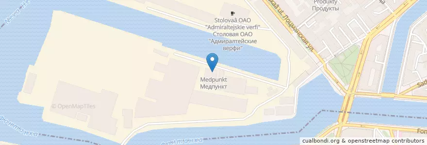 Mapa de ubicacion de Медпункт en Russie, District Fédéral Du Nord-Ouest, Oblast De Léningrad, Saint-Pétersbourg, Адмиралтейский Район, Округ Коломна.