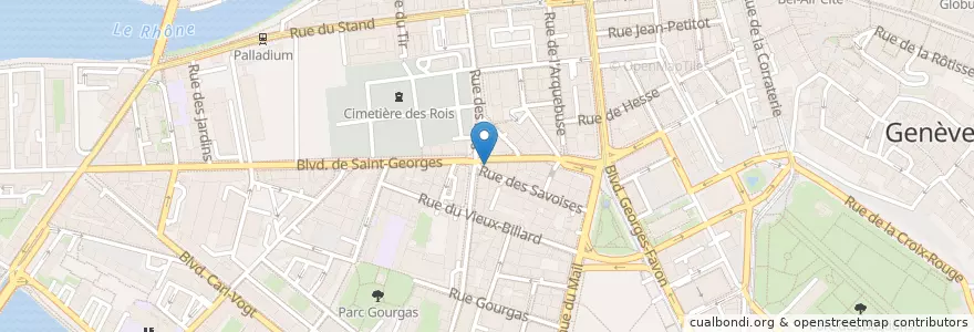 Mapa de ubicacion de Café de la Presse en Schweiz/Suisse/Svizzera/Svizra, Genève, Genève, Genève.