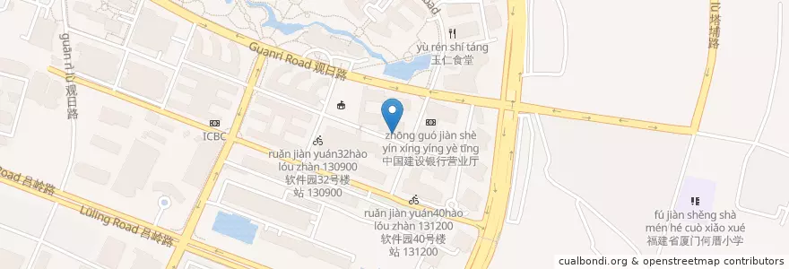 Mapa de ubicacion de 软件园34号楼旁站 131100 en 중국, 푸젠성, 쓰밍구.