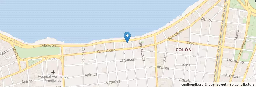 Mapa de ubicacion de La Abadia en Cuba, Havana, Centro Habana.