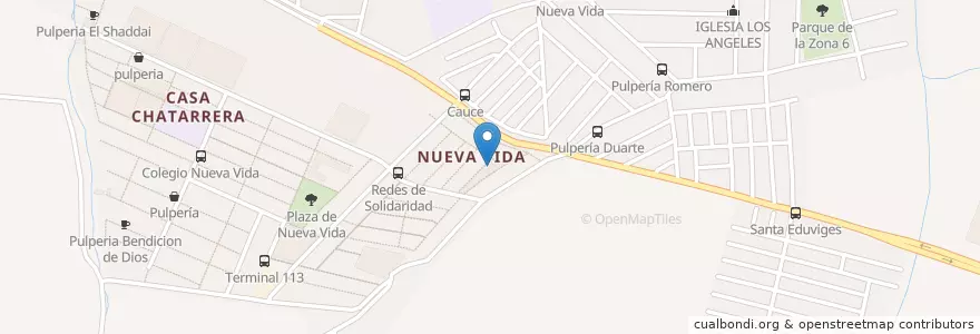 Mapa de ubicacion de Centro de salud NUEVA VIDA en Nicarágua, Departamento De Managua, Ciudad Sandino (Municipio).