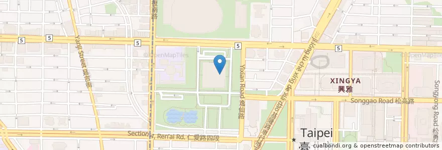 Mapa de ubicacion de 孫逸仙博士図書館 en 台湾, 新北市, 台北市, 信義区.