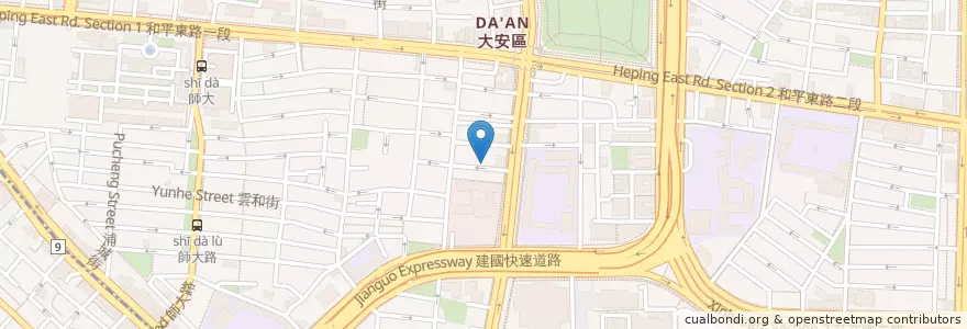Mapa de ubicacion de 伊聖詩私房書櫃 en 臺灣, 新北市, 臺北市, 大安區.
