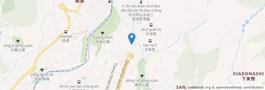 Mapa de ubicacion de 天母消防隊 en 타이완, 신베이 시, 타이베이시, 베이터우 구, 스린 구.