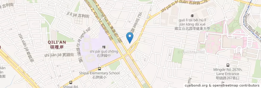 Mapa de ubicacion de 爭鮮迴轉壽司 en 台湾, 新北市, 台北市, 北投区.
