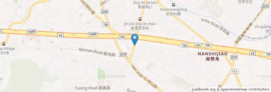 Mapa de ubicacion de 臺南無刺虱目魚 en Taiwan, 新北市, 中和區.