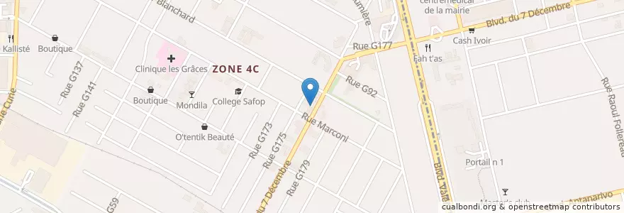 Mapa de ubicacion de Wasabi en Côte D’Ivoire, Abidjan, Marcory.