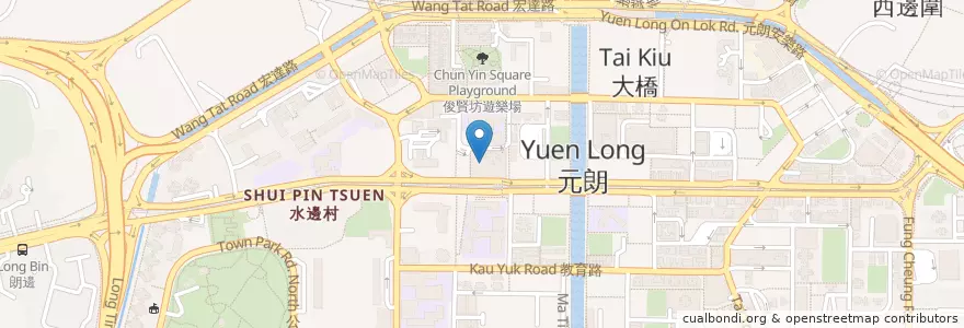 Mapa de ubicacion de Starbucks en China, Hong Kong, Cantão, Novos Territórios, 元朗區 Yuen Long District.