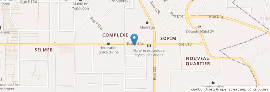 Mapa de ubicacion de Café de Rome en 코트디부아르, 아비장, Yopougon.