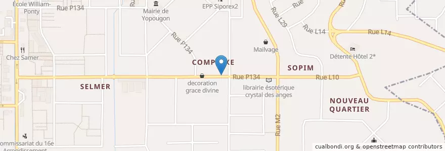 Mapa de ubicacion de Mimi cara en Costa Do Marfim, Abidjan, Yopougon.