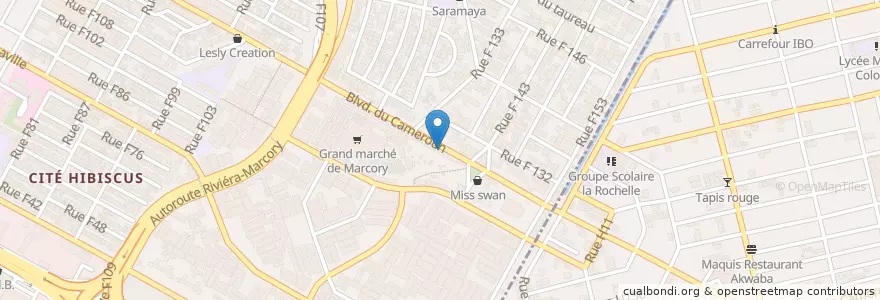 Mapa de ubicacion de La fabuleuse bar en ساحل عاج, آبیجان, Marcory.