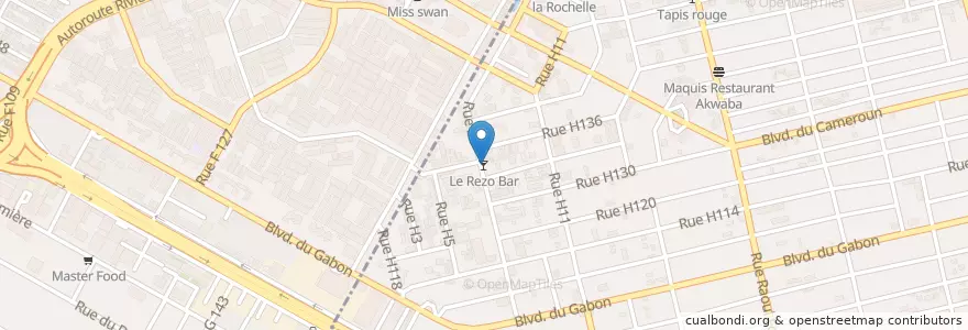 Mapa de ubicacion de Le Rezo Bar en Кот-Д’Ивуар, Абиджан, Marcory.