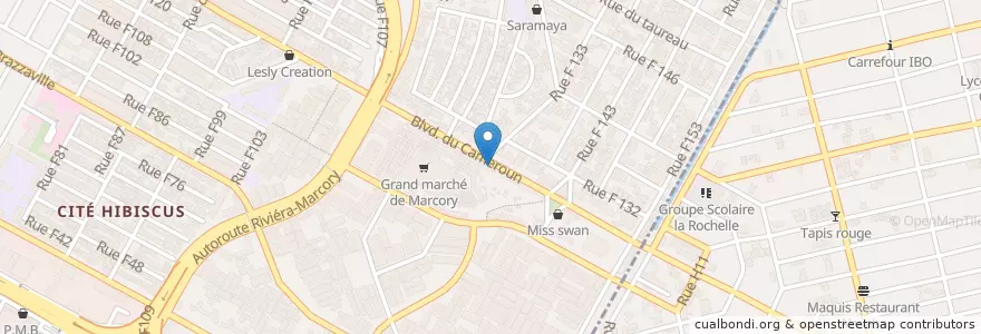 Mapa de ubicacion de scenseur bar en ساحل عاج, آبیجان, Marcory.