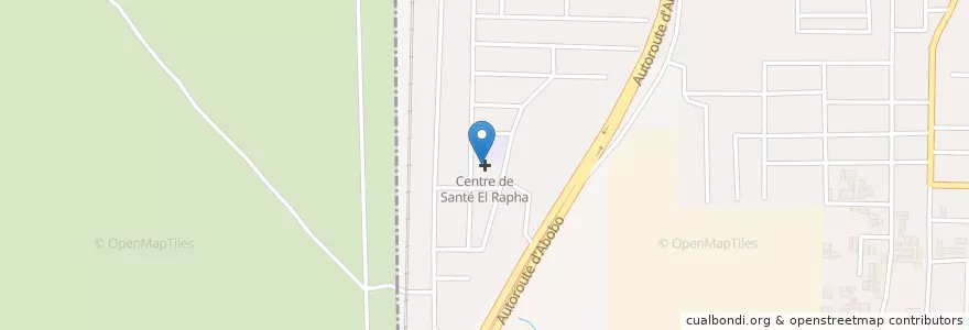 Mapa de ubicacion de Centre de Santé El Rapha en Fildişi Sahili, Abican.