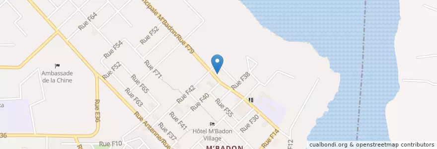Mapa de ubicacion de Centre de Santé Municipal de M'Badon en 科特迪瓦, 阿比让, Cocody.