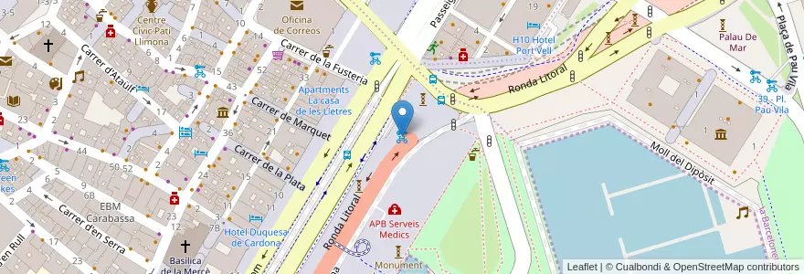 Mapa de ubicacion de 402 - Passeig de Colom en スペイン, カタルーニャ州, Barcelona, バルサルネス, Barcelona.