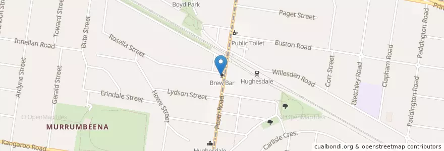 Mapa de ubicacion de Brew Bar en Avustralya, Victoria.