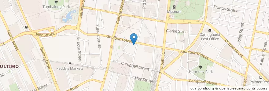 Mapa de ubicacion de Maloney's Hotel en Austrália, Nova Gales Do Sul, Council Of The City Of Sydney, Sydney.