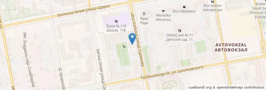 Mapa de ubicacion de СМТ-клиника en Russie, District Fédéral De L'Oural, Oblast De Sverdlovsk, Городской Округ Екатеринбург.