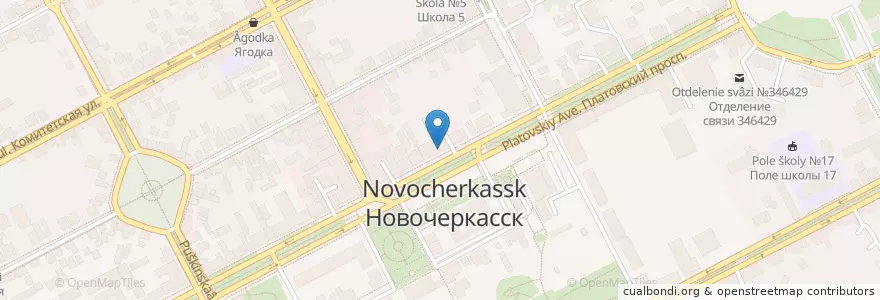 Mapa de ubicacion de Жемчужина en Rússia, Distrito Federal Do Sul, Oblast De Rostov, Городской Округ Новочеркасск.