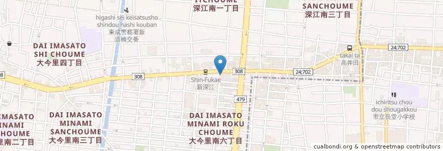 Mapa de ubicacion de 喫茶モリ en Japan, Osaka Prefecture, Osaka, Higashinari Ward.