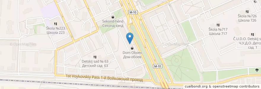 Mapa de ubicacion de Золотая кофейня en Russland, Föderationskreis Zentralrussland, Moskau, Nördlicher Verwaltungsbezirk, Войковский Район.