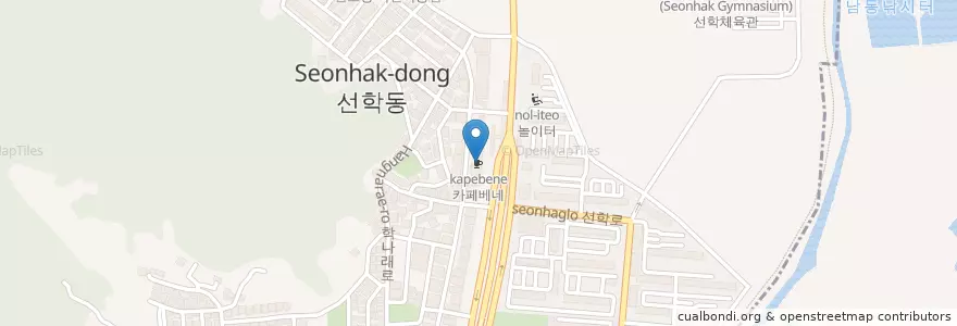 Mapa de ubicacion de 카페베네 en 韩国/南韓, 仁川廣域市.