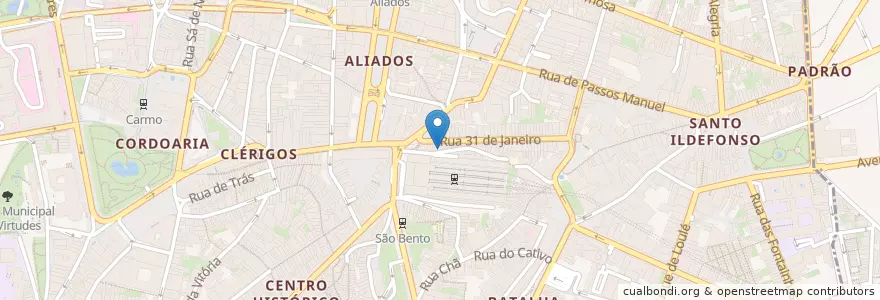 Mapa de ubicacion de Viseu no Porto en 葡萄牙, 北部大區, Área Metropolitana Do Porto, Porto, Porto, Cedofeita, Santo Ildefonso, Sé, Miragaia, São Nicolau E Vitória.