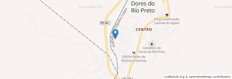 Mapa de ubicacion de CMEIEF Cristina Peixoto do Carmo en Brasil, Região Sudeste, Minas Gerais, Região Geográfica Intermediária De Juiz De Fora, Microrregião Muriaé, Espera Feliz.
