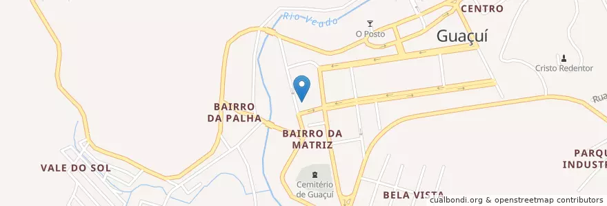 Mapa de ubicacion de Colégio São Geraldo en ブラジル, 南東部地域, エスピリト サント, Região Geográfica Intermediária De Cachoeiro De Itapemirim, Microrregião Caparaó, Guaçuí.