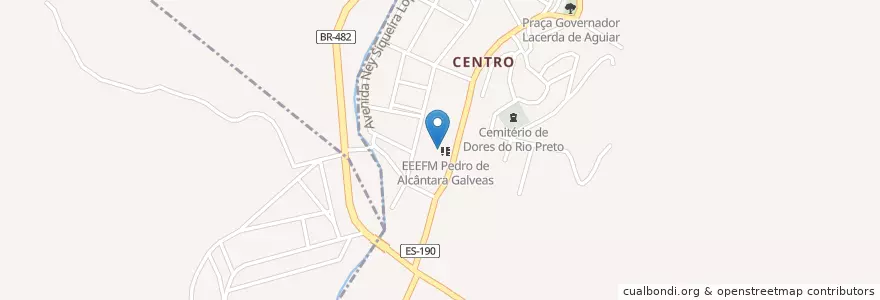 Mapa de ubicacion de EEEFM Pedro de Alcântara Galveas en ブラジル, 南東部地域, Espera Feliz.