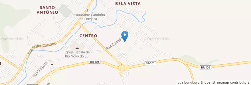 Mapa de ubicacion de EMEF Bodart Júnior en البَرَازِيل, المنطقة الجنوبية الشرقية, إسبيريتو سانتو, Região Geográfica Intermediária De Cachoeiro De Itapemirim, Microrregião Guarapari, Rio Novo Do Sul.