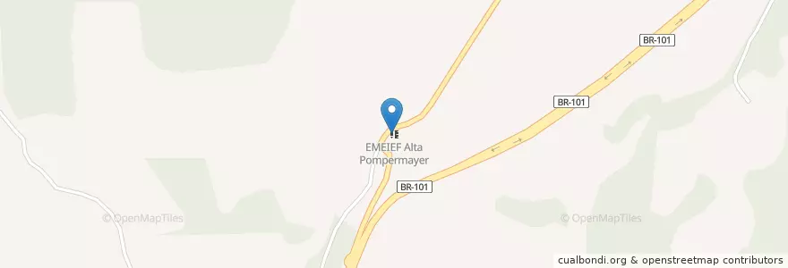 Mapa de ubicacion de EMEIEF Alta Pompermayer en برزیل, منطقه جنوب شرقی برزیل, اسپیریتو سانتو, Microrregião Guarapari, Região Geográfica Intermediária De Vitória, Anchieta.
