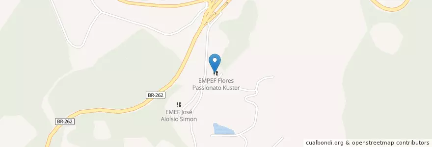 Mapa de ubicacion de EMPEF Flores Passionato Kuster en Brasil, Región Sudeste, Espírito Santo, Região Geográfica Intermediária De Vitória, Microrregião Afonso Cláudio, Marechal Floriano.