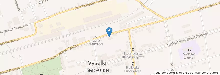 Mapa de ubicacion de Сбербанк en روسيا, منطقة فيدرالية جنوبية, منطقة كراسنودار, Выселковский Район, Выселковское Сельское Поселение.