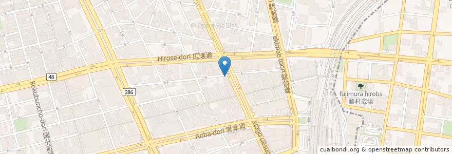 Mapa de ubicacion de il destino en Jepun, 宮城県, 仙台市, 青葉区.